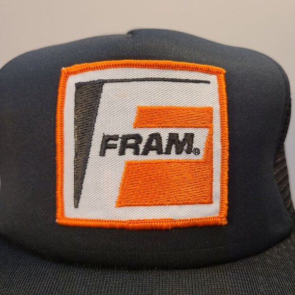 Vintage 90s Trucker Hat Fram Patch Mesh Adjustable Hat - Picture 2 of 8